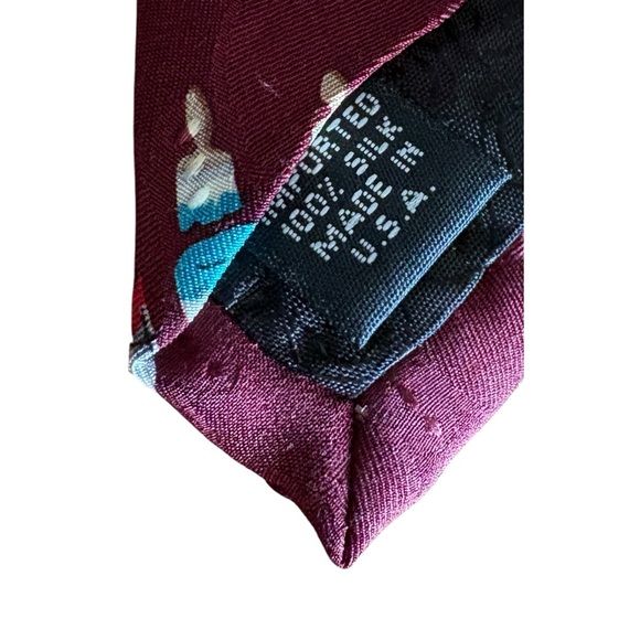 Vintage Joe Boxer "Wet Paint" Novelty Silk Necktie Burgundy Painter Artist - Picture 5 of 6